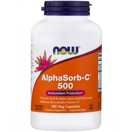 Now Foods AlphaSorb-C 500 Συμπλήρωμα Βιταμίνης C Υψηλής Απορρόφησης και Βιοδιαθεσιμότητας 180veg.caps